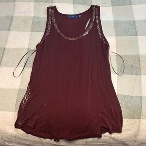 Apt. 9 Maroon Tank Top with Metallic Accents